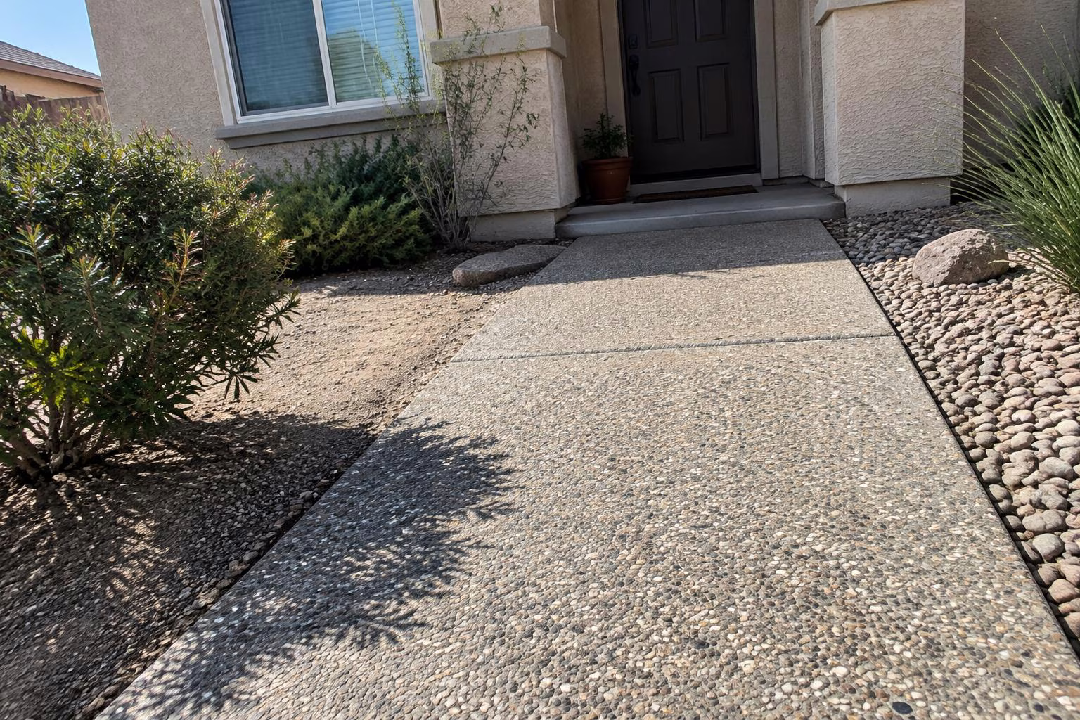 Exposed aggregate walkway