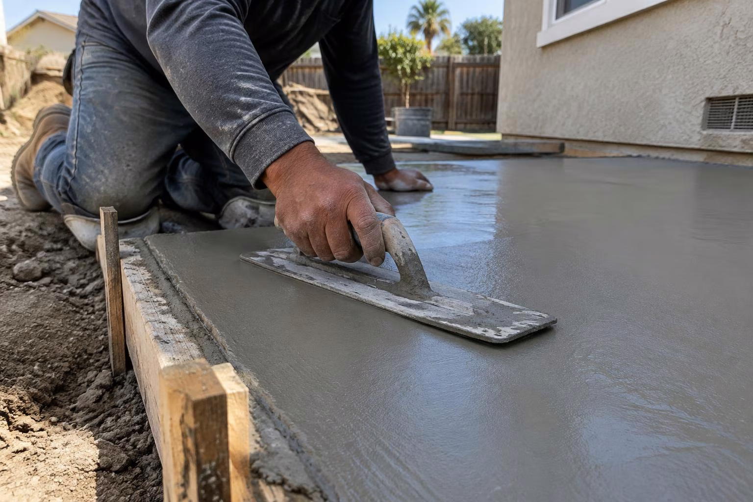 Patio finishes concrete preparation example